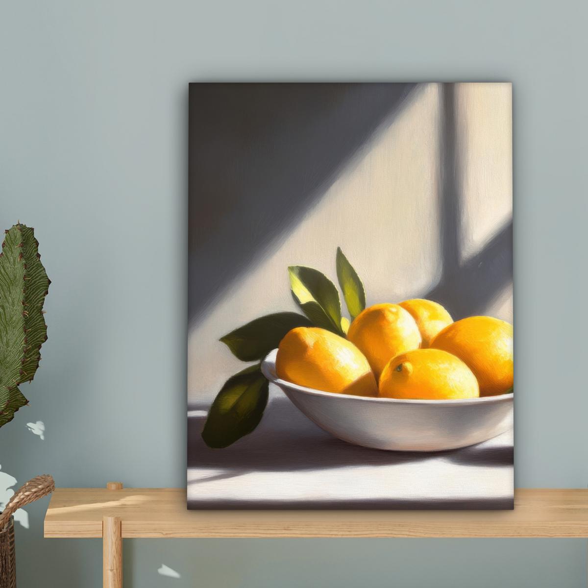 LEINWANDBILD Zitronen - Stilleben - Gelb Room Decor 30x40 cm - Gelb, Textil (30/40cm) - MuchoWow