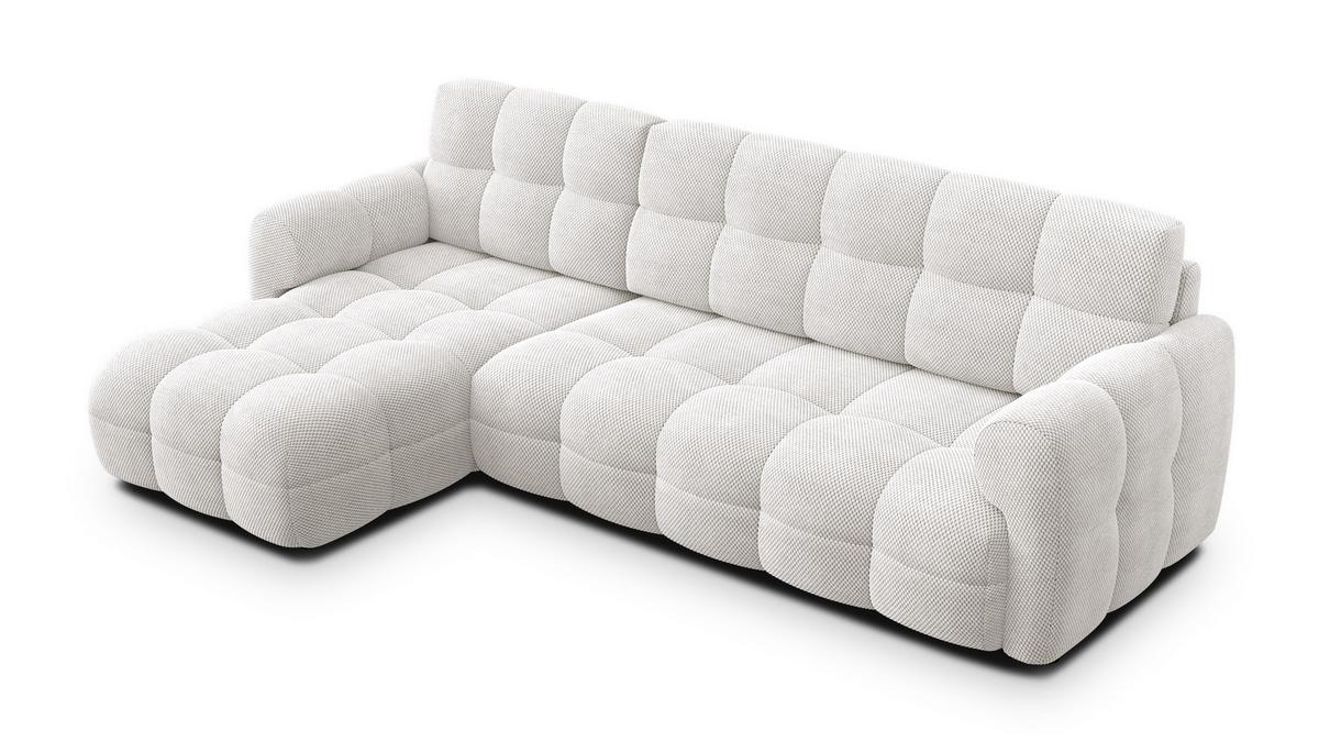 ECKSOFA MELLOW 4-Sitzer, creme - Creme/Schwarz, Holz/Textil (262/156cm) - Wozimo