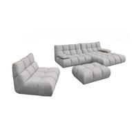 SITZGRUPPE VIVIEN 3ER SET Silber Velvet (1er-Set) - Silberfarben, Kunststoff/Textil (359/85/510cm) - KAWOLA