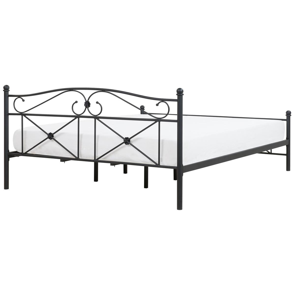 BETT mit Lattenrost 180x200 cm Schwarz Rodez - Schwarz, Metall (180/200cm) - Beliani