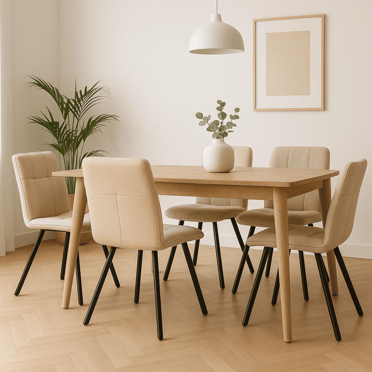 ESSZIMMERSTUHL Mery Beige 47/60/48 cm 4er-Set - Beige, Textil (60/48/47cm) - Calicosy