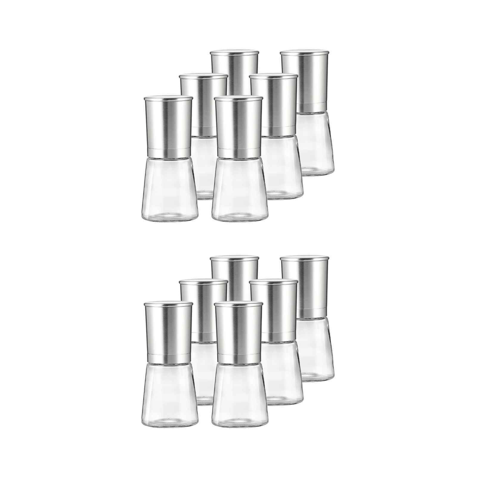 GEWÜRZMÜHLENSET Basic transparent-silber 12-tlg. - Transparent/Silberfarben, Glas/Metall (7/15/14cm) - Ritzenhoff Breker