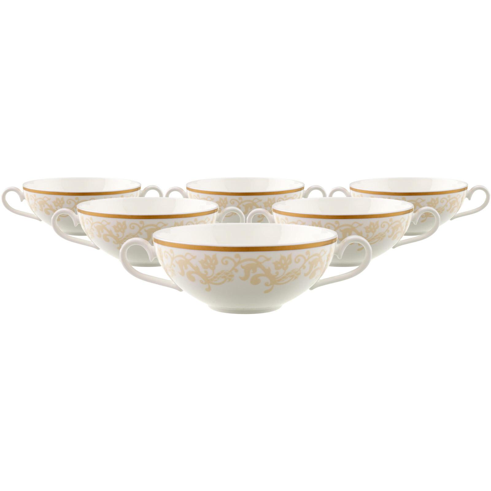 SUPPEN-OBERTASSEN Ivoire weiß-gold 200 ml 6er Set - Goldfarben/Weiß, Keramik (0.2L) - Villeroy & Boch