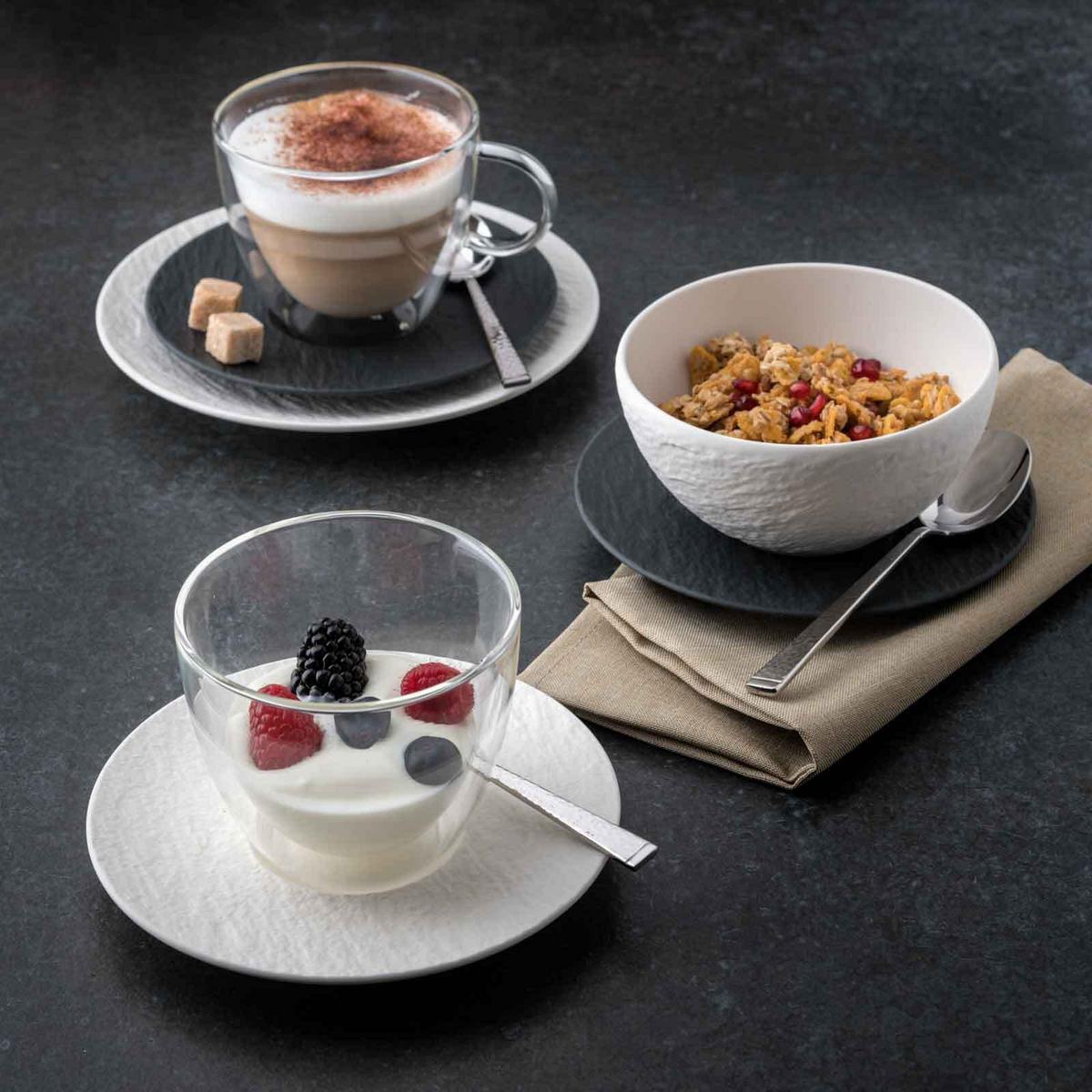KAFFEEGLAS MIT UNTERTASSE Manufacture Rock Glow transparent 250 ml - Transparent, Glas/Keramik (0.25L) - Villeroy & Boch
