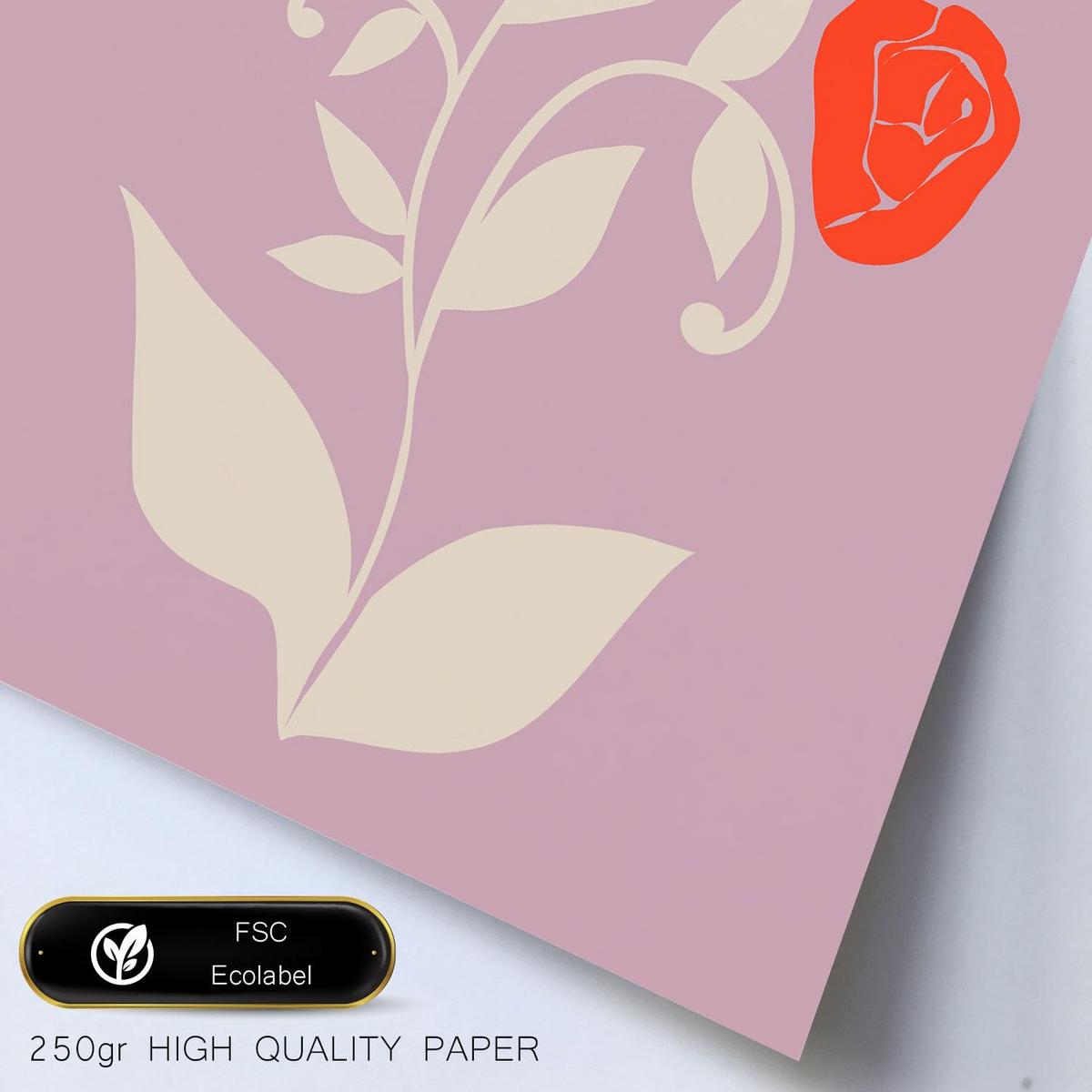 POSTER Set Mit 6 Großartige Blom In Blume Zusammenfassung Ästhetische Dekorative Gemälde Für Ihr Wohnzimmer Schlafzimmer Zuhause A3 & A4 Weißer Rahmen - Weiß, Papier (29/3cm) - Nacnic