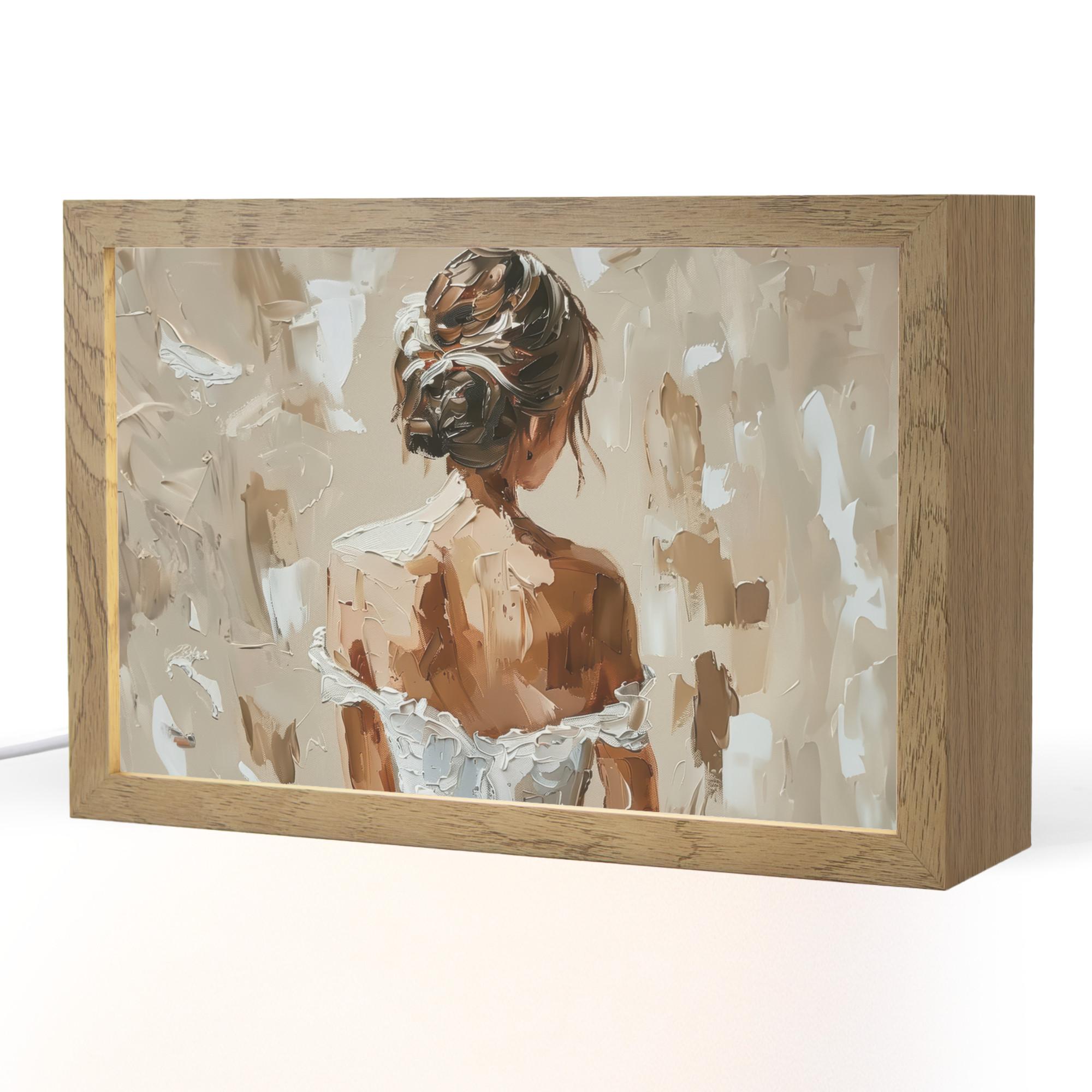 TISCHLEUCHTE Frau - Farbe - Abstrakt - Beige - Modern 30x20 cm - Brombeere, Holzwerkstoff (8/30/20cm) - OnlyWow