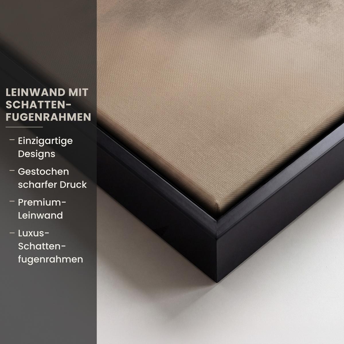 LEINWAND Bilder mit Rahmen - Vogel - Beige - Japanisch - 40x30 - Taupe, Textil (40/30cm) - MuchoWow