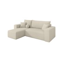 ECKSOFA mit Schlaffunktion Ottomane Links SENO-L 249x139x85 Beige Bouclé - Sandfarben/Beige, Holzwerkstoff/Kunststoff (249/139cm) - ALTDECOR