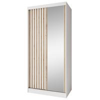 SCHWEBETÜRENSCHRANK Donatello mit 2 Türen und Schubkasteneinsatz, 100 cm, Weiß+eiche Artisan - Weiß/Eiche Artisan, Holzwerkstoff (100/205/60cm) - Beautysofa