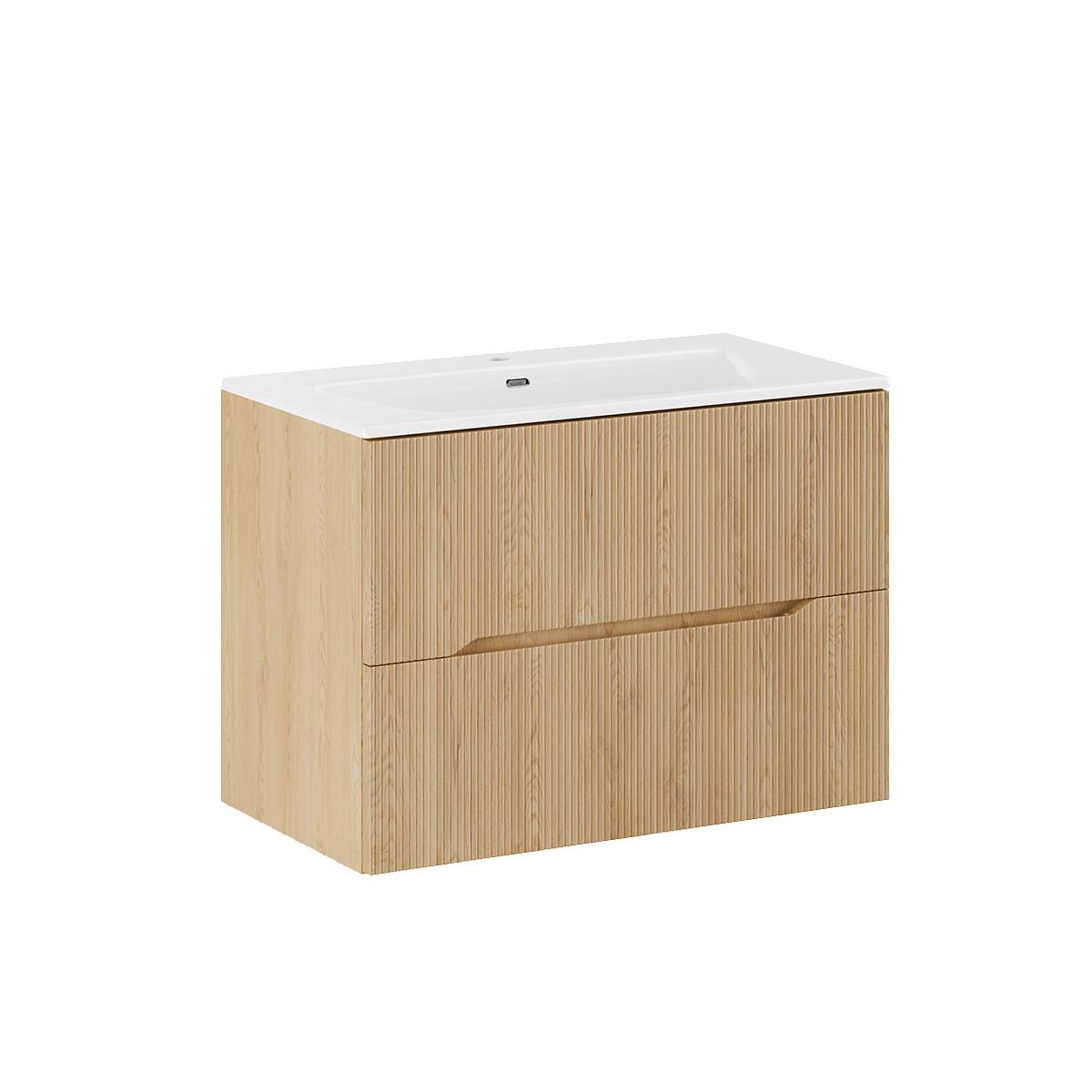 WASCHTISCH 80.2cm Isaline Helle Eiche - Braun, Holzwerkstoff (80.2/57/46cm) - Petits-meubles