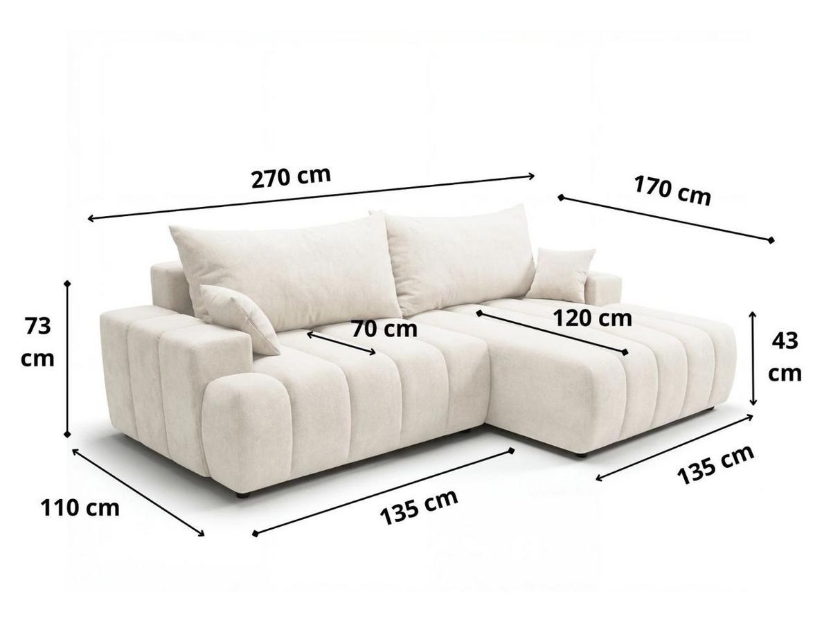 ECKSOFA Caleo Grau Rechts - Grau, Holz/Textil (270/170cm) - Graingold