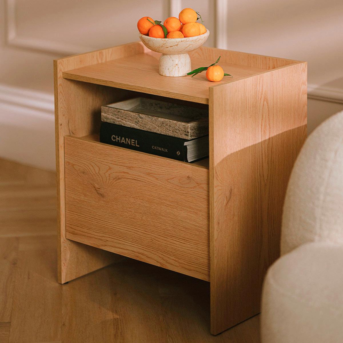NACHTTISCH Japandi Holz - Braun, Holzwerkstoff (53.2/60.5/38cm) - Petits-meubles