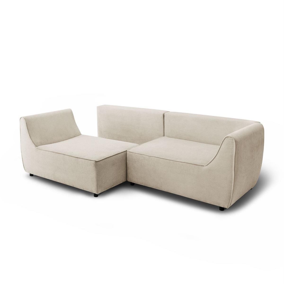 SOFA ASPEN Zweisitzer mit Schlaffunktion, Anafi 22 - Beige, Textil (267/94/95cm) - Lookway