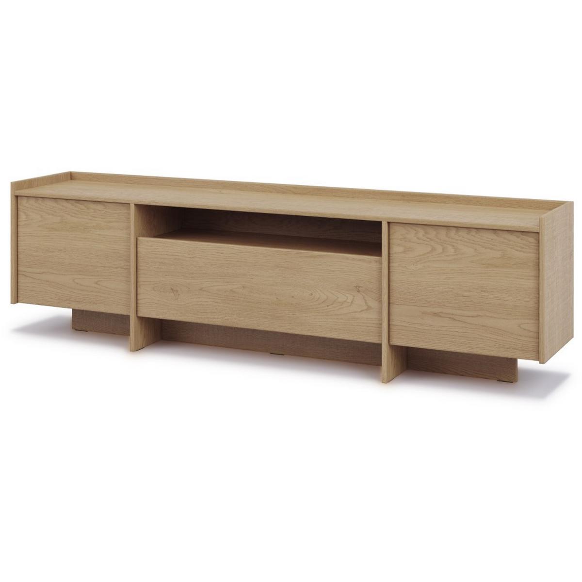 KOMMODE Juni + Lowboard im Japandi Stil, 200 cm, eiche Cremona - Eichefarben, Holzwerkstoff (200/90/38cm) - Beautysofa