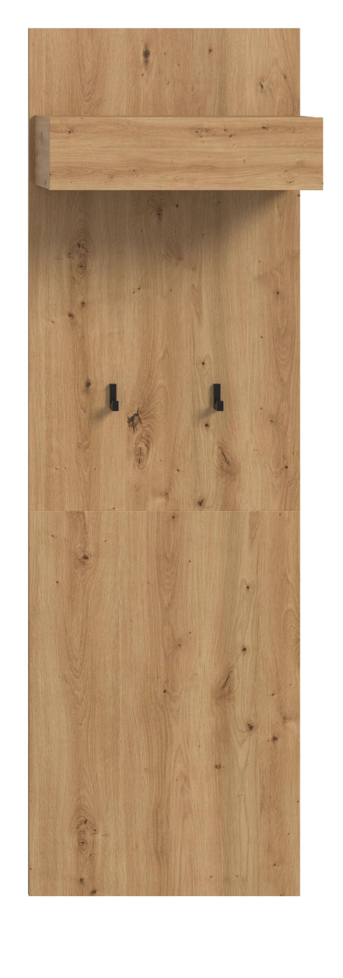 GARDEROBENPANEEL Artisan Eiche, Wandgarderobe 50 x 160 cm - Eiche Artisan, Holzwerkstoff (50/160/27cm) - Inn.Furn