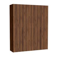 FALTTÜRENSCHRANK Omodeo 200 cm breit in Warmia-Nussbaum – mit WingLine-Falttüren - Walnussfarben, Holzwerkstoff (200/240/58cm) - AX Living