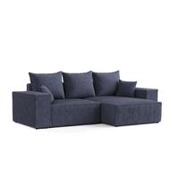 ECKSOFA SENSO mit Schlaffunktion Marineblau im Tilia Stoff - Schwarz/Dunkelblau, Holz/Holzwerkstoff (255/148cm) - AltaBeds
