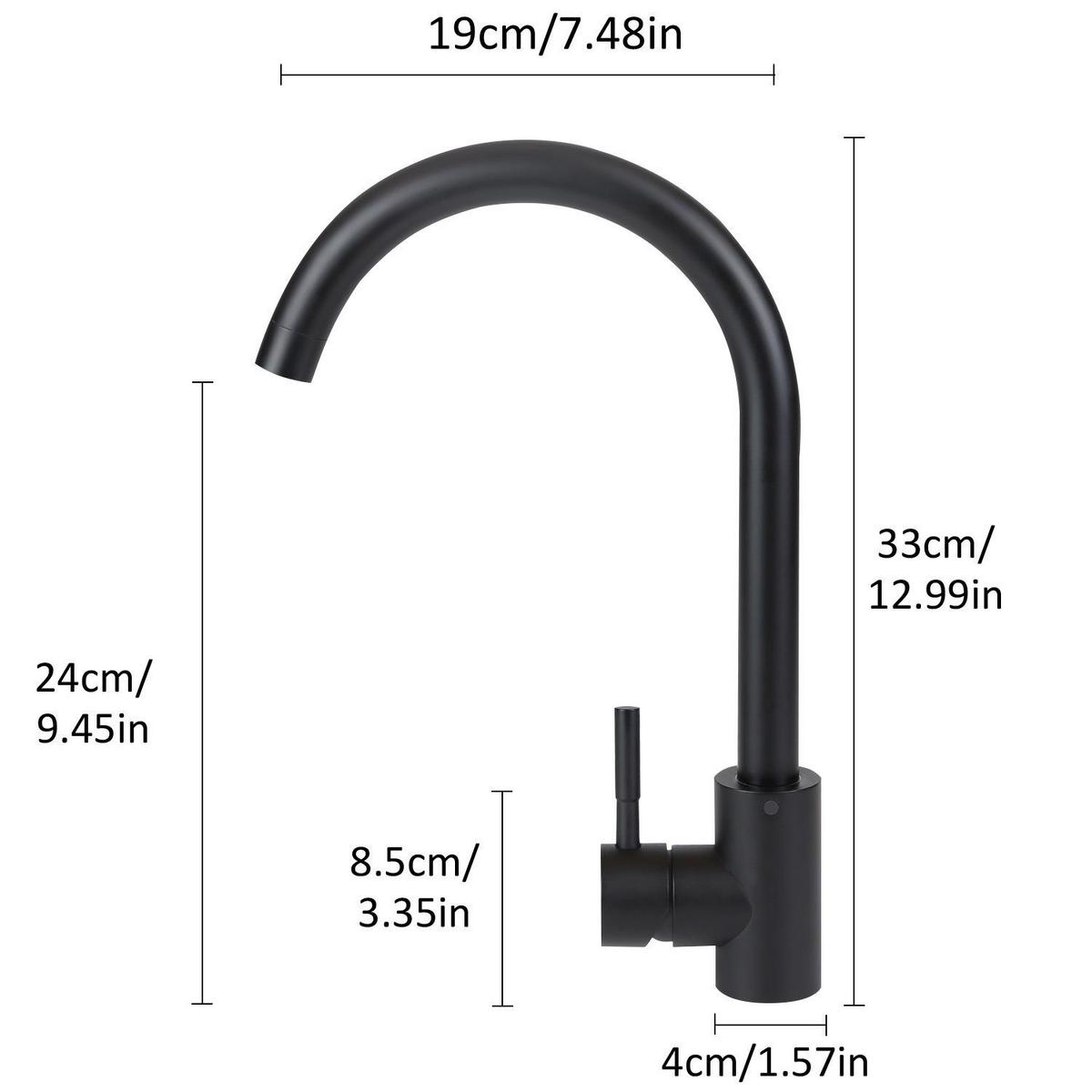 KÜCHENARMATUR Nixan 4.1/35.9/23.2 cm - Schwarz, Metall (4.1/35.9/23.2cm) - ZMH