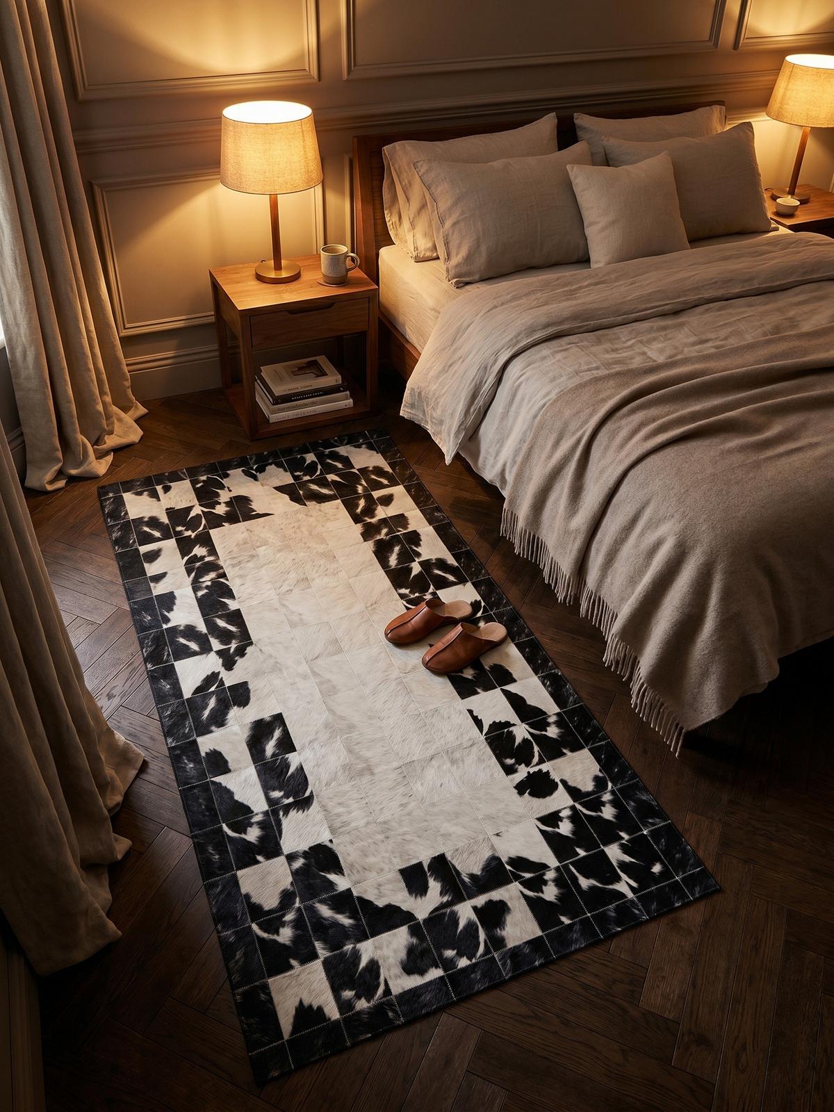 TEPPICH Flachgewebe Waschbar PIZOL in Schwarz, im Patchwork-Stil, 80 x 250 cm - Schwarz, Textil (80/250cm) - KADIMA DESIGN