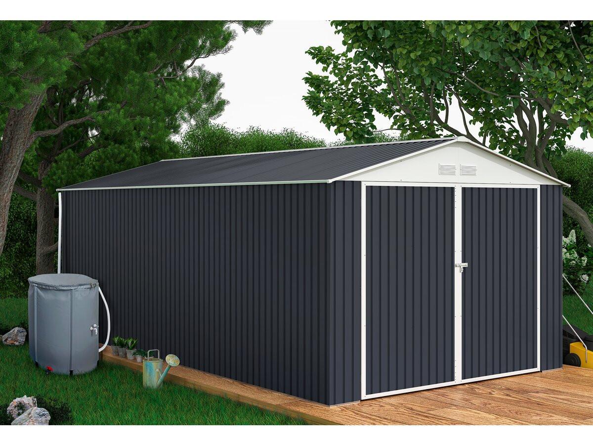 METALL-GARAGE PVC houston - Grau, Metall (70/310/570cm) - Habitat Garten