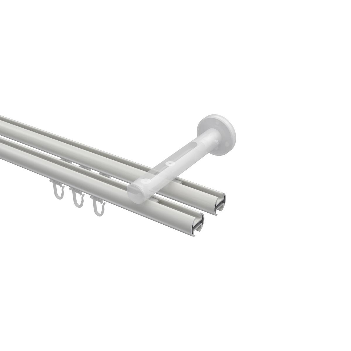 GARDINENSTANGE INNENLAUF Siteno Elanto 160 cm, 2-läufig, 20 mm Ø Weiß - Weiß, Metall (160cm) - INTERDECO
