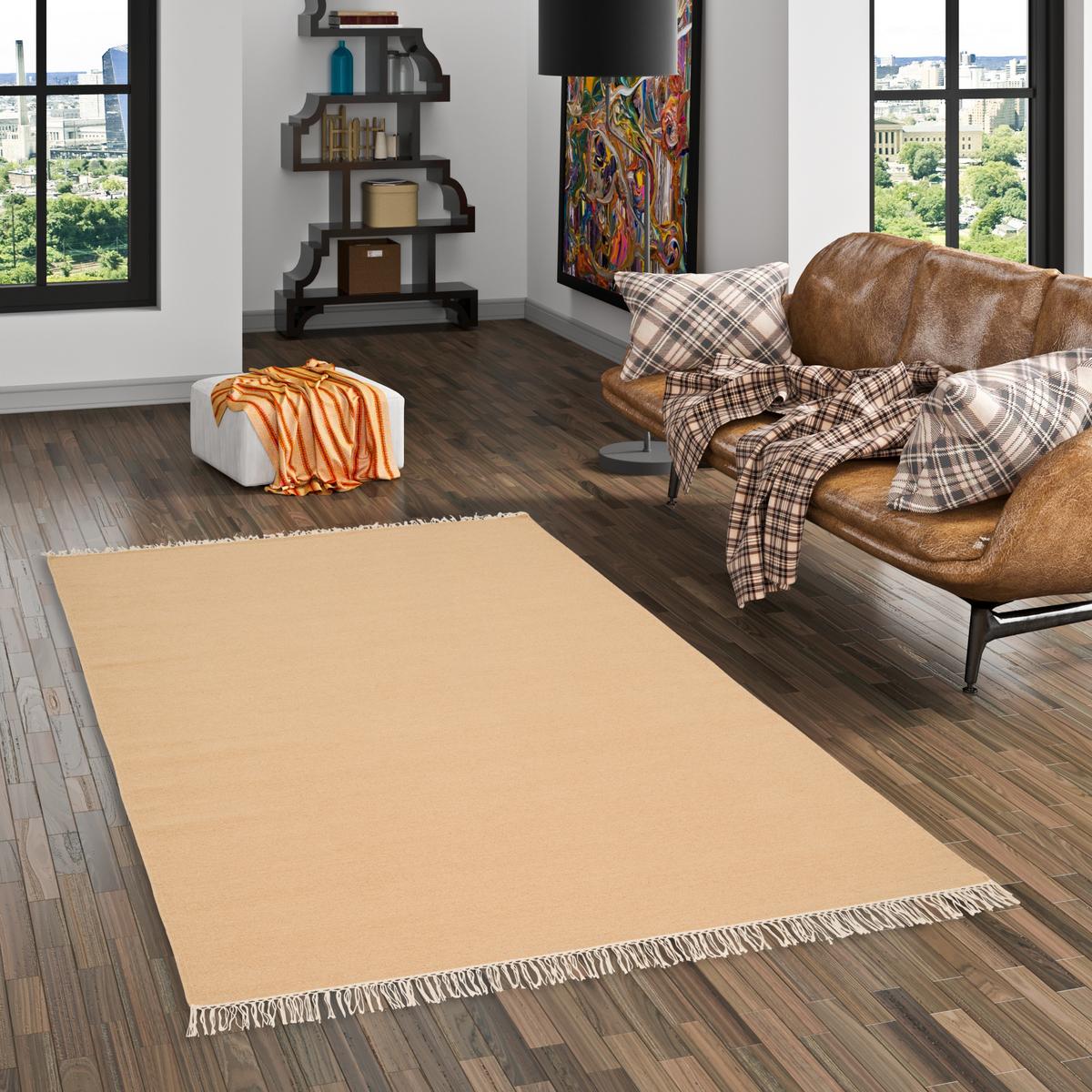 WOLLE NATUR TEPPICH KELIM MILA - Beige, Textil (200/290cm) - Pergamon