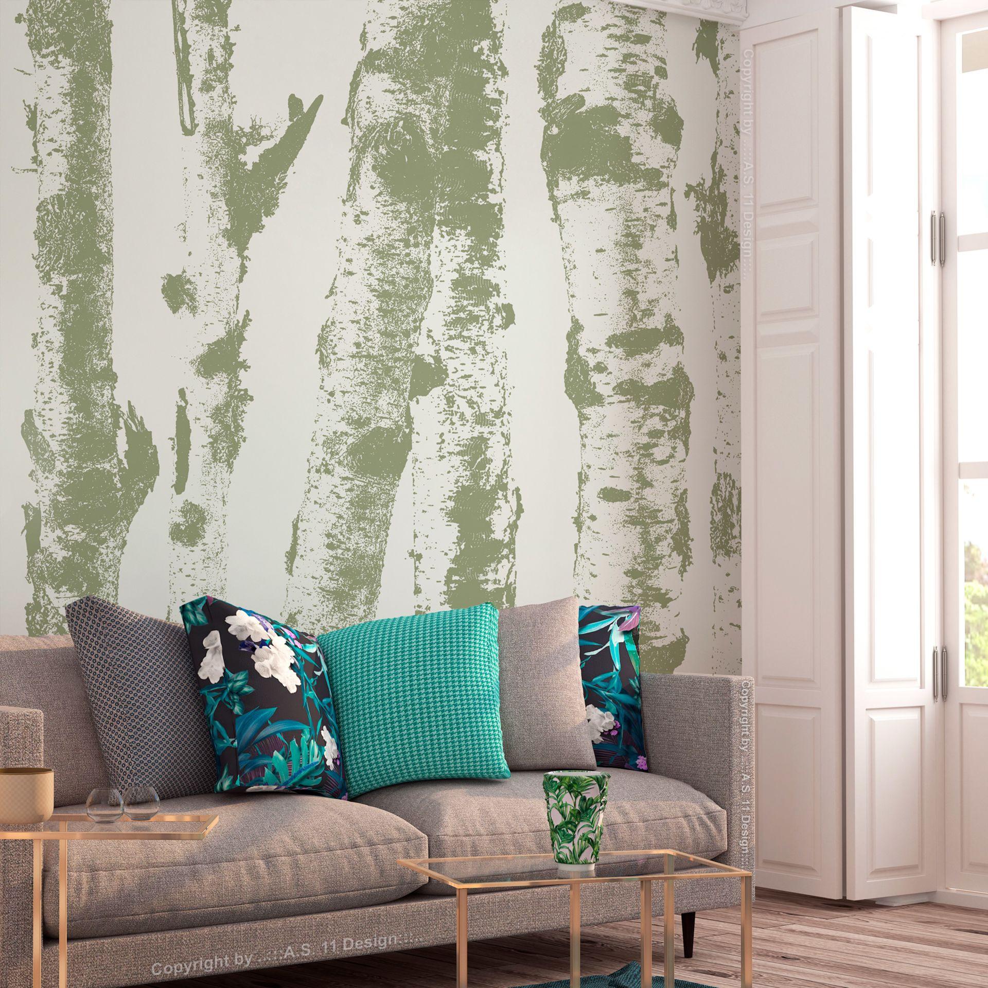 SELBSTKLEBENDE FOTOTAPETE 147/105 cm - Grau/Grün, Kunststoff/Textil (147/1cm) - KUNSTLOFT