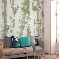 SELBSTKLEBENDE FOTOTAPETE 147/105 cm - Grau/Grün, Kunststoff/Textil (147/1cm) - KUNSTLOFT
