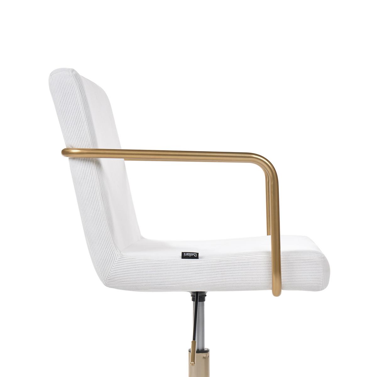 BÜROSTUHL Cord Cremeweiß Trinity - Weiß, Textil (60/87/60cm) - Beliani