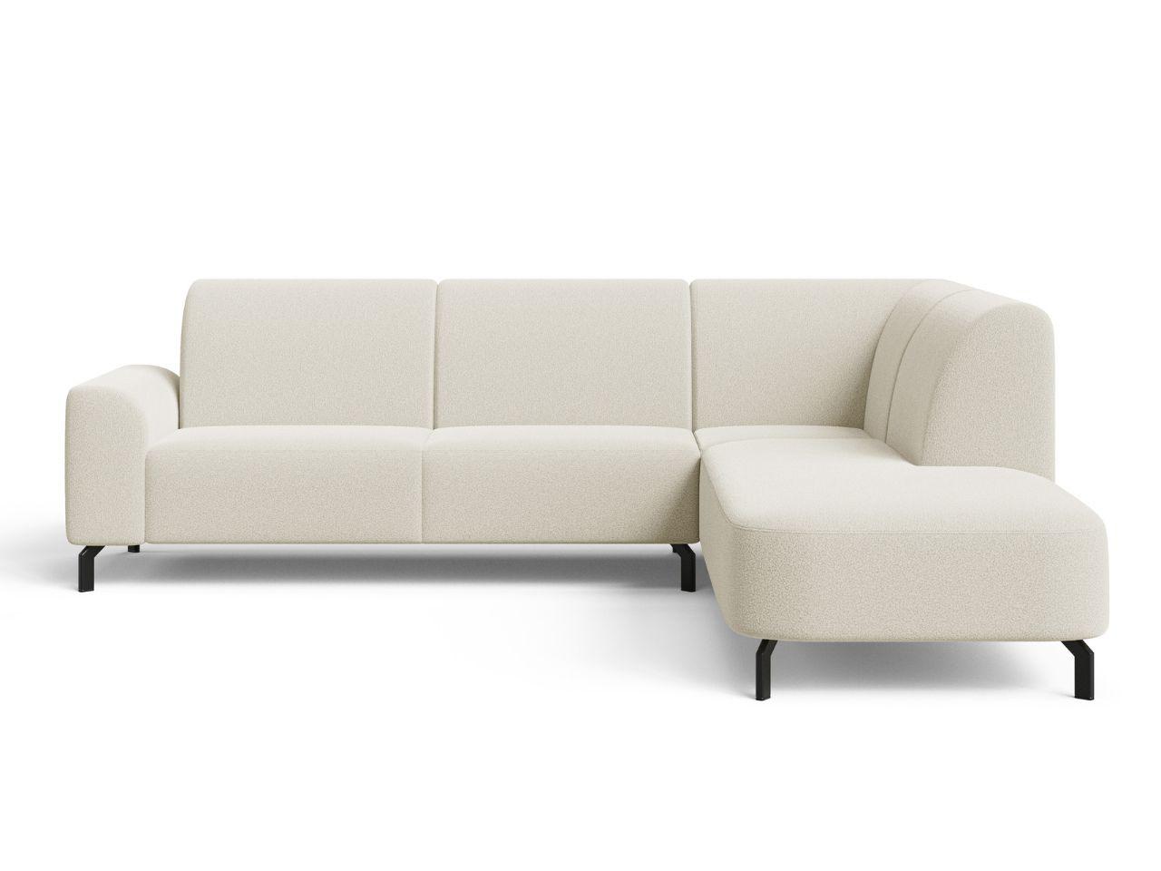 ECKSOFA Regento Creme Rechts - Creme/Schwarz, Holz/Textil (218/277cm) - Graingold