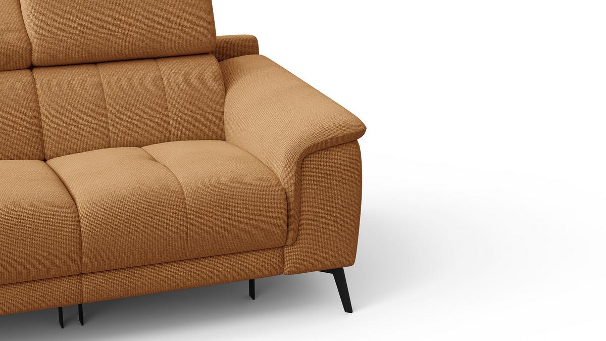 RELAXSOFA FIERO 2-Sitzer mit 2 Relaxfunktionen, orange - Schwarz/Orange, Holzwerkstoff/Textil (170/82/103cm) - Wozimo