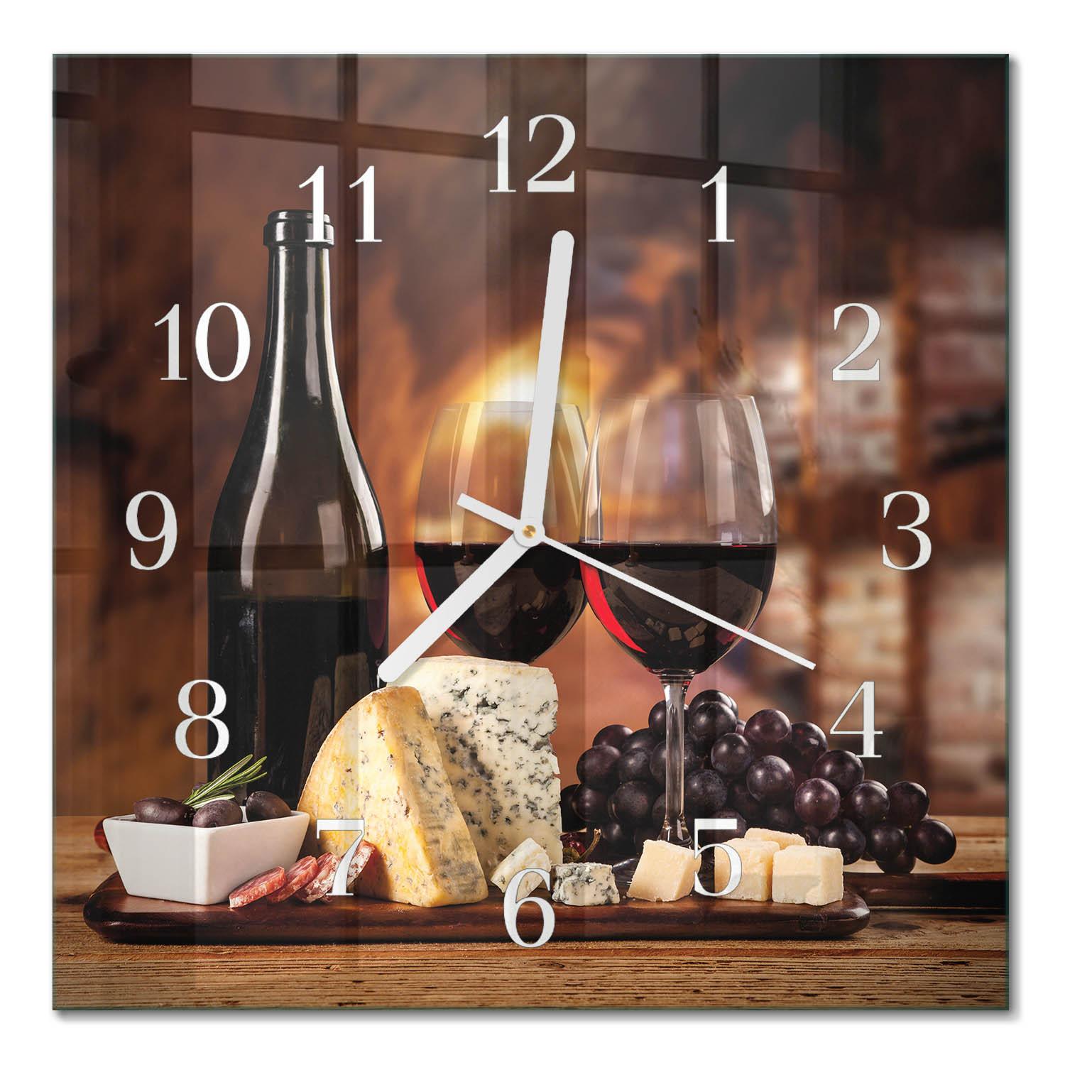 WANDUHR aus Glas 30x30 cm - Wein - Braun, Glas (30/30/0.4cm) - TULUP