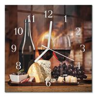 WANDUHR aus Glas 30x30 cm - Wein - Braun, Glas (30/30/0.4cm) - TULUP