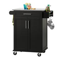KÜCHENWAGEN Schwarz - Schwarz, Holz/Holzwerkstoff (83/90/46cm) - SoBuy