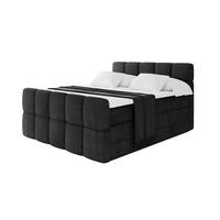 BOXBETT mit Matratze H3/H4 - FAMA-Z KING - 160x200 cm Schwarz Casablanca - Schwarz, Holzwerkstoff (160/200cm) - ALTDECOR