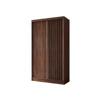 SCHWEBETÜRENSCHRANK LAMELLO 120/216/61 cm Modern Kleiderschrank 2-türig Nussbaumfarben - Nussbaumfarben, Holzwerkstoff (120/216/61cm) - MASSENO
