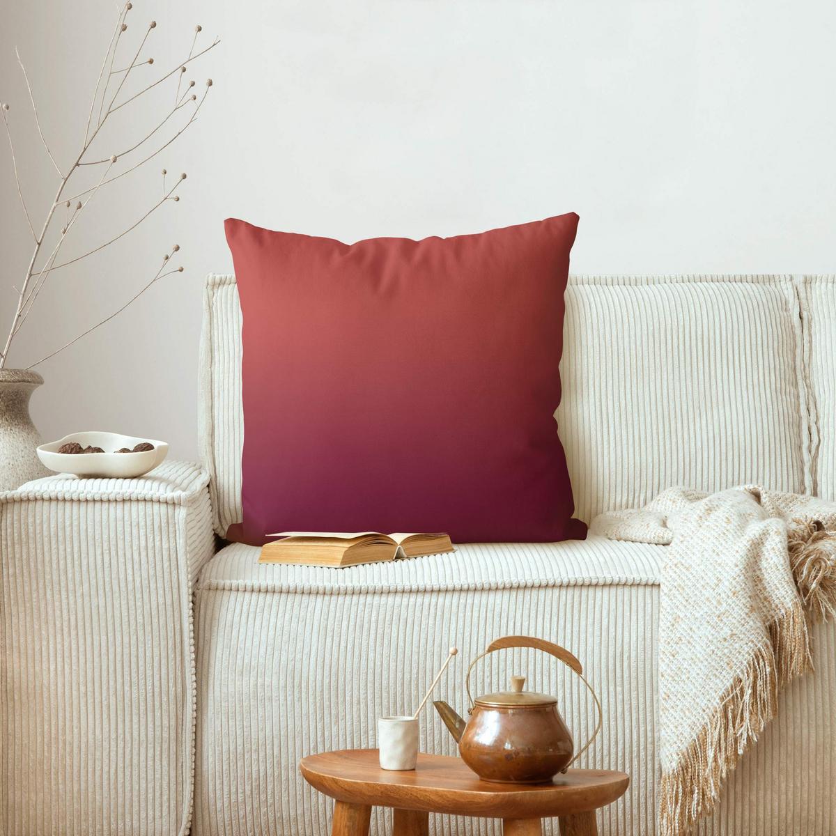 DEKOKISSEN Roter Farbverlauf 50/50 cm - Rot, Textil (50/50/10cm) - Bilderwelten