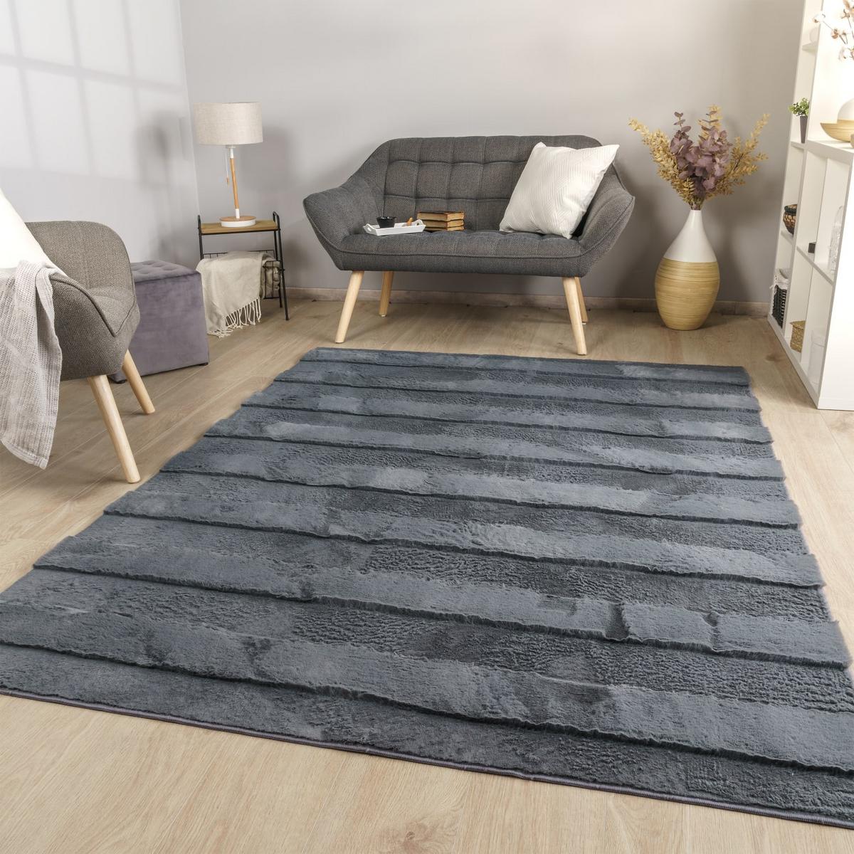 HOCHFLORTEPPICH Boho Anthrazit 160 x 220 cm - Anthrazit, Kunststoff (160/220cm) - TT Home