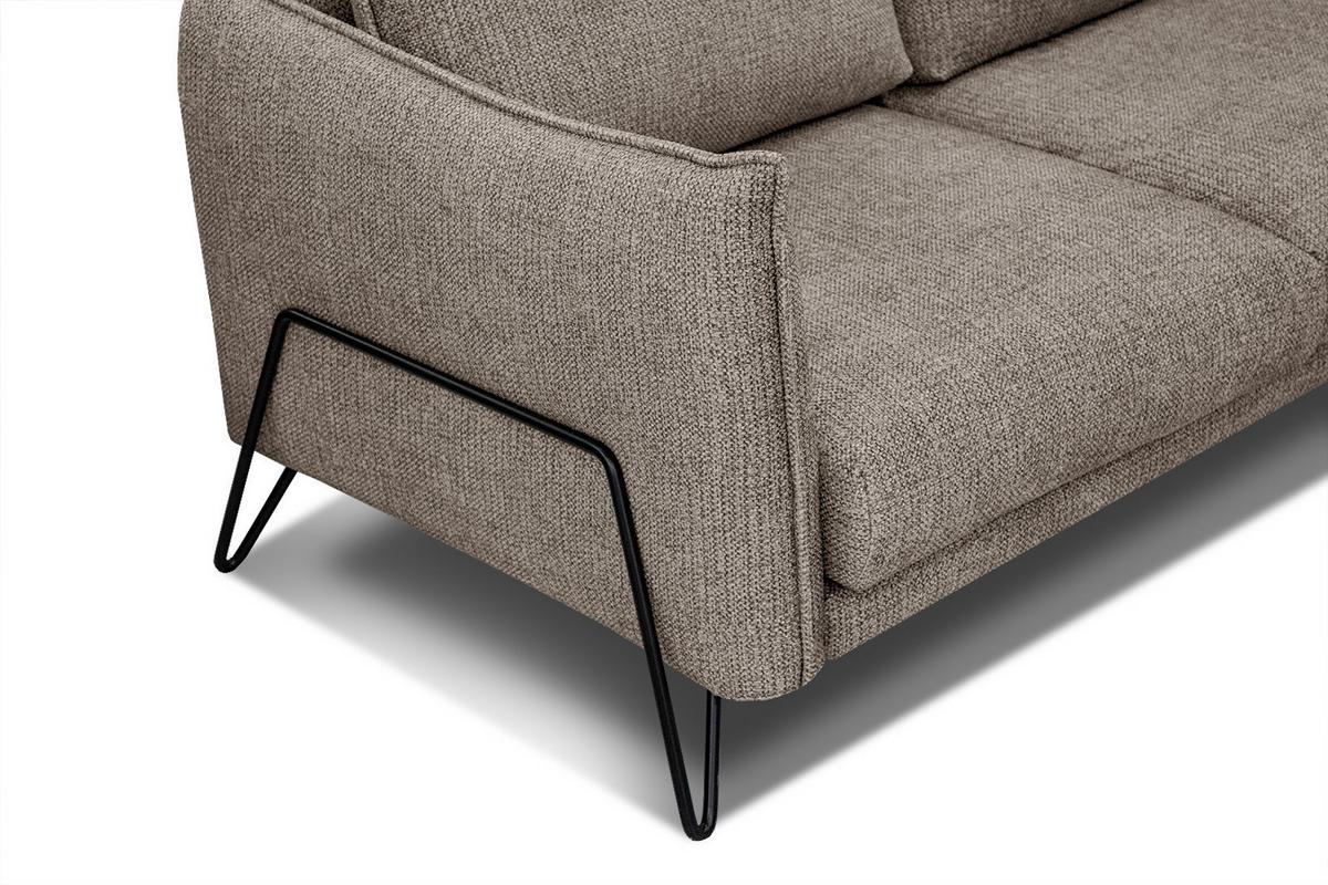 ECKSOFA HOSTEN 4-Sitzer, taupe - Taupe/Schwarz, Holzwerkstoff/Textil (158/269cm) - Wozimo