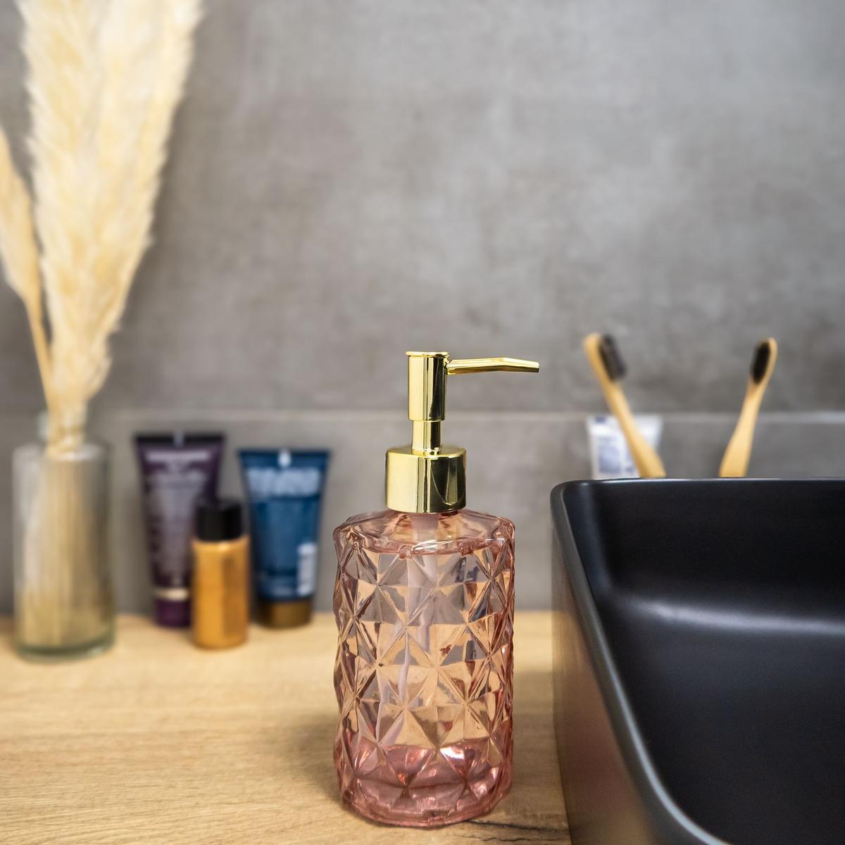 SEIFENSPENDER 310ml - Rosa, Glas (7.2/18.2/8.2cm) - Intirilife