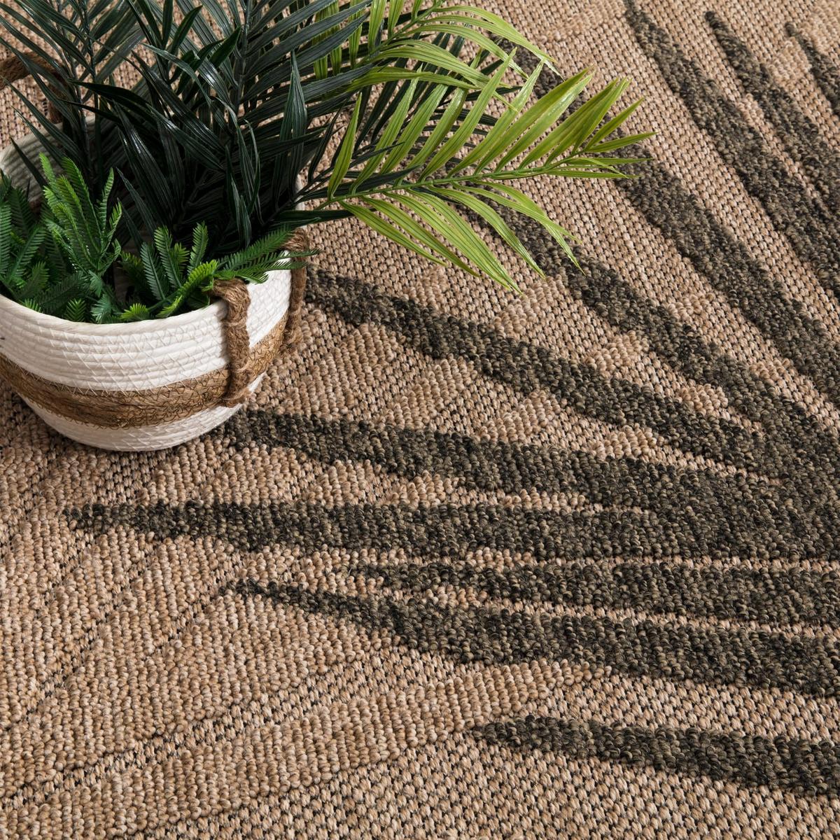 OUTDOORTEPPICH, mit Blätter-Motiv, Beige, 160 x 220 cm - Beige, Textil (220/160cm) - KADIMA DESIGN