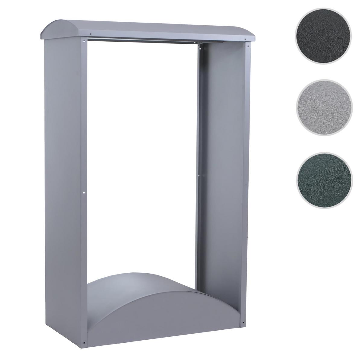 BRENNHOLZLAGER Grau - Grau, Metall (98/160/50cm) - MCW