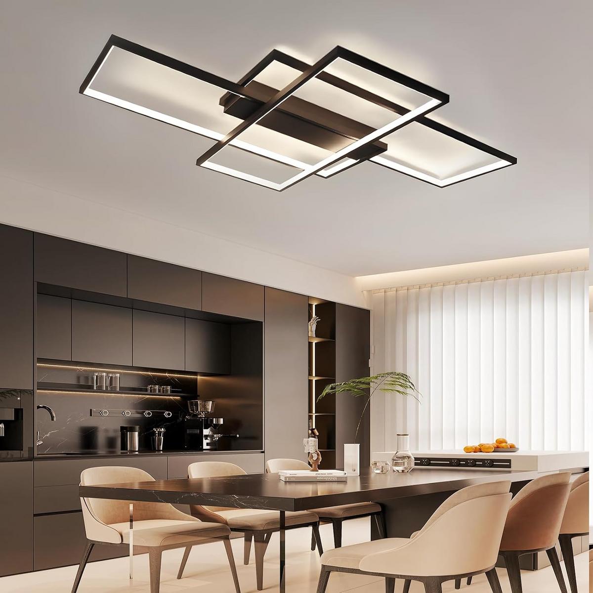 LED-DECKENLEUCHTE Eiswacht 100/70/5.5 cm - Schwarz, Metall (100/70/5.5cm) - ZMH
