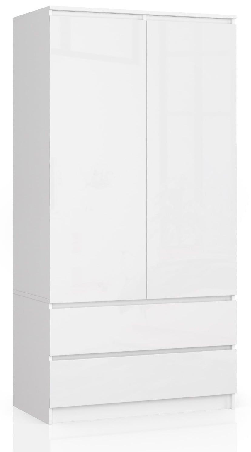 KLEIDERSCHRANK Weiß, Weiß Glanz 180/90/51 - Weiß, Holzwerkstoff (90/180/51cm) - RAUMHIRSCH FURNITURE