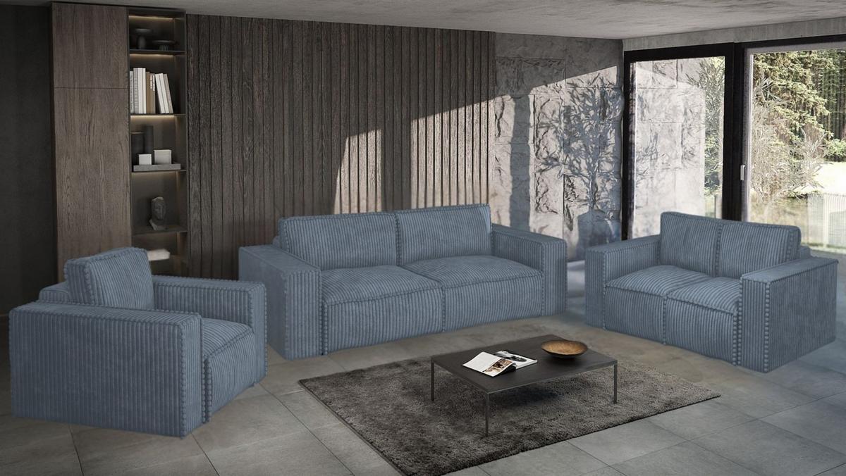 SESSEL Vajana - Blau, Holzwerkstoff/Textil (85/86/102cm) - Fun Möbel