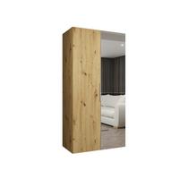 DREHTÜRENSCHRANK 202/100/52 2-türig - Kaschmir/Goldfarben, Holz (100/202/52cm) - MÖBEL KRYSPOL