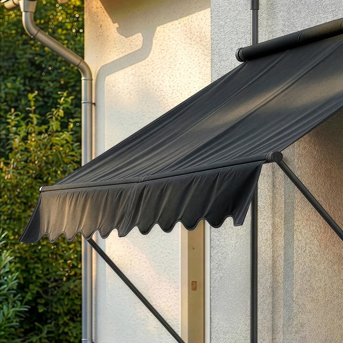 KLEMMMARKISE Stem - Schwarz, Textil/Metall (400/309/120cm) - pro.tec