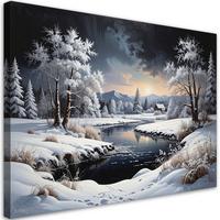 LEINWANDBILD Weihnachten 100x70cm - Schwarz, Textil (100/70cm) - Feeby