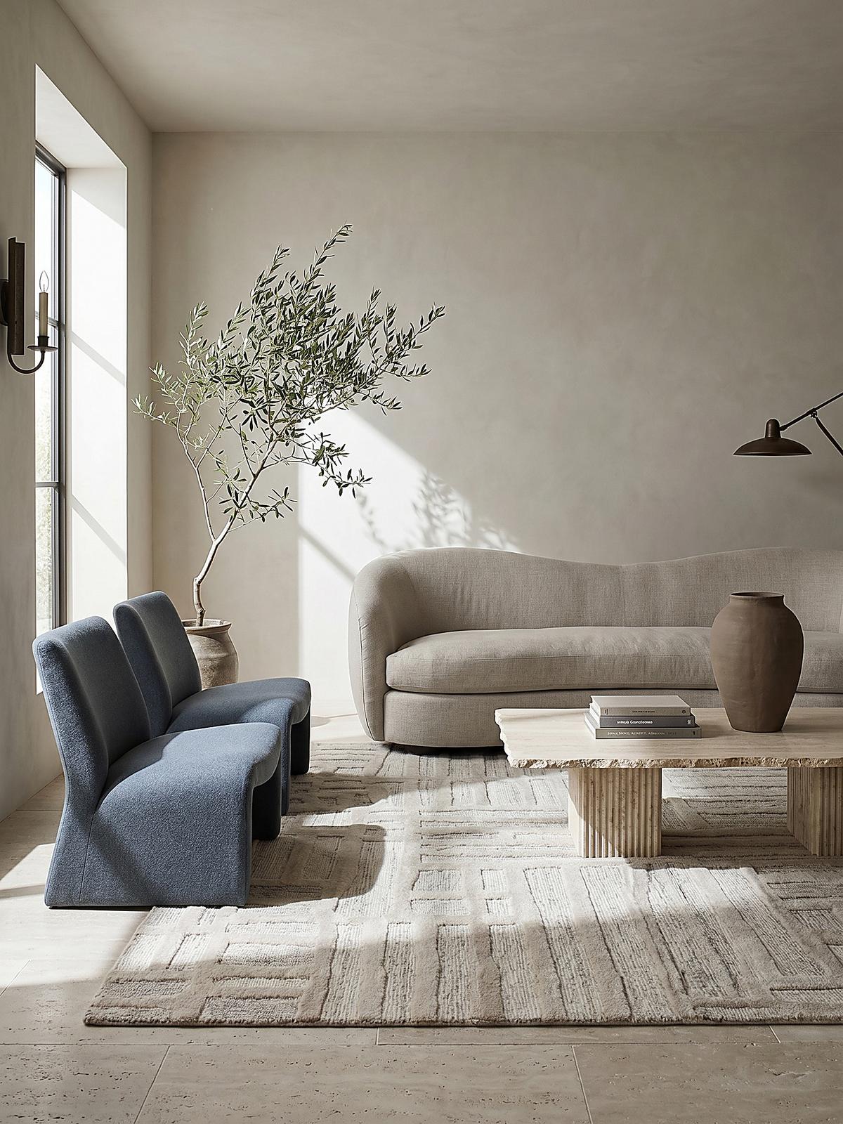 TEPPICH aus Wolle EDALE in Natur, abstrakt, Florhöhe 6 mm, 160 x 230 cm - Beige, Textil (160/230cm) - KADIMA DESIGN