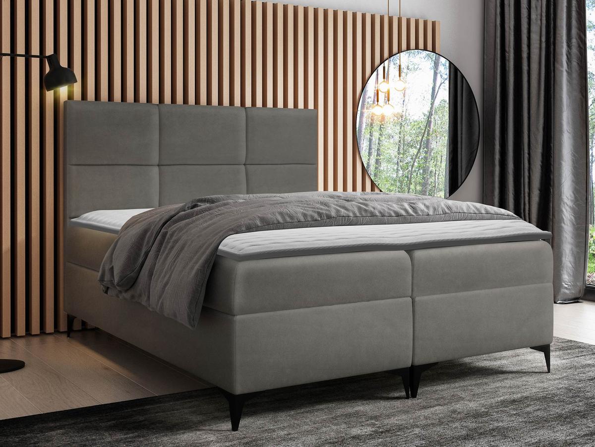 BOXBETT Fava - H3 - Grau, Holz/Textil (160/200cm) - MIRJAN24